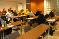 MTJL jäsenistöä vuosikokouksessa.